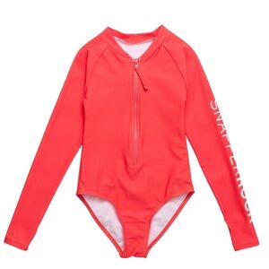 Snapper Rock New Zealand Swimsuit Surf Suit Girls 14 Pink 1 Piece Zippered NWT